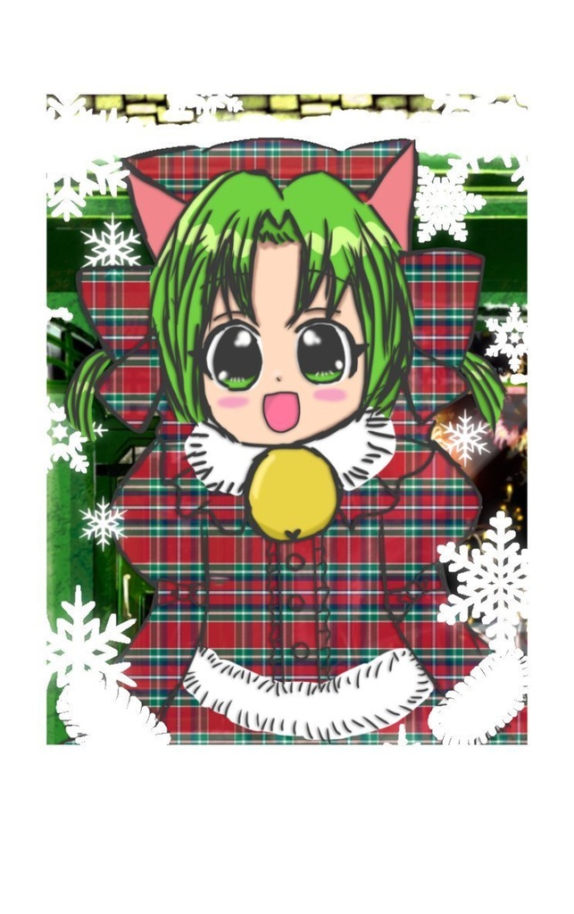 イラストカード  クリスマスでじこ
