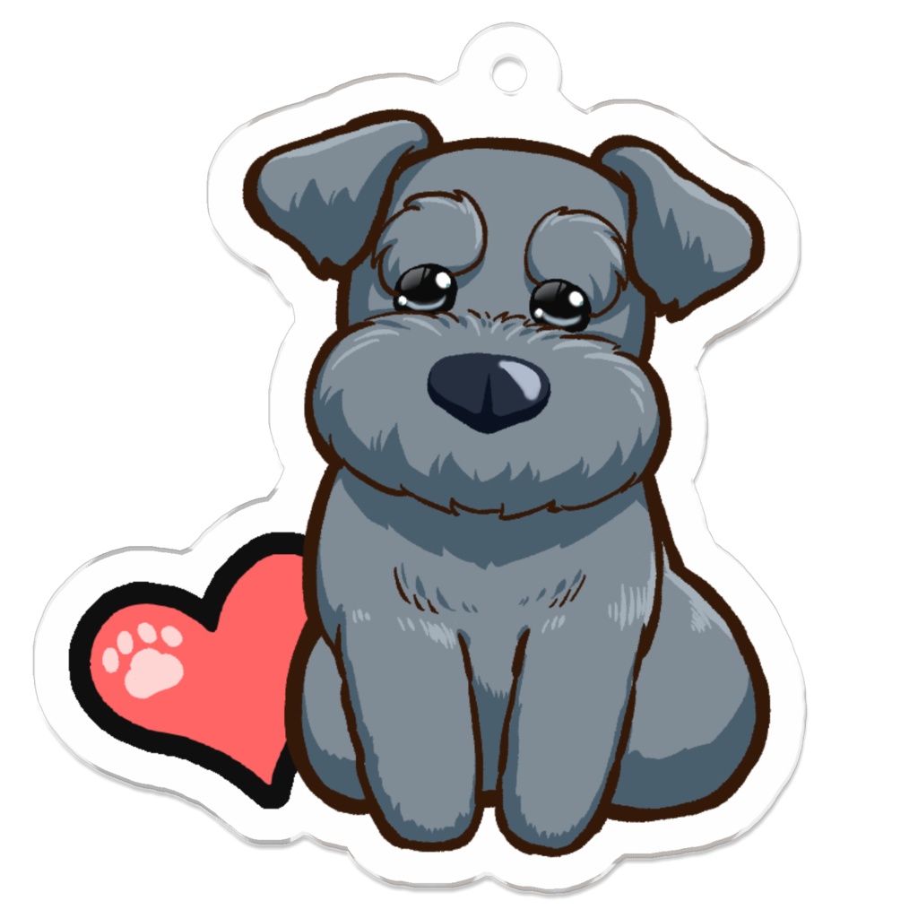 シュナウザーキーホルダー4カラー