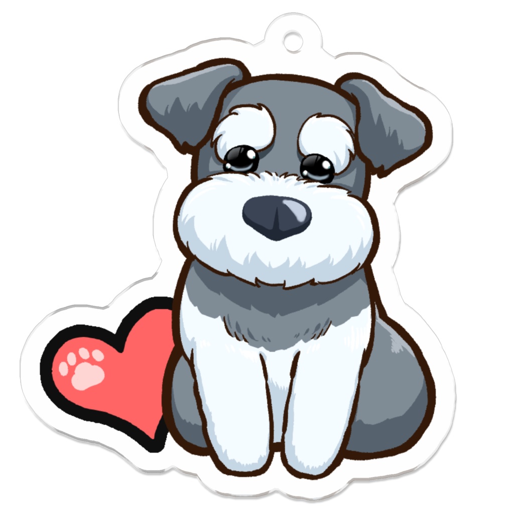 シュナウザーキーホルダー4カラー