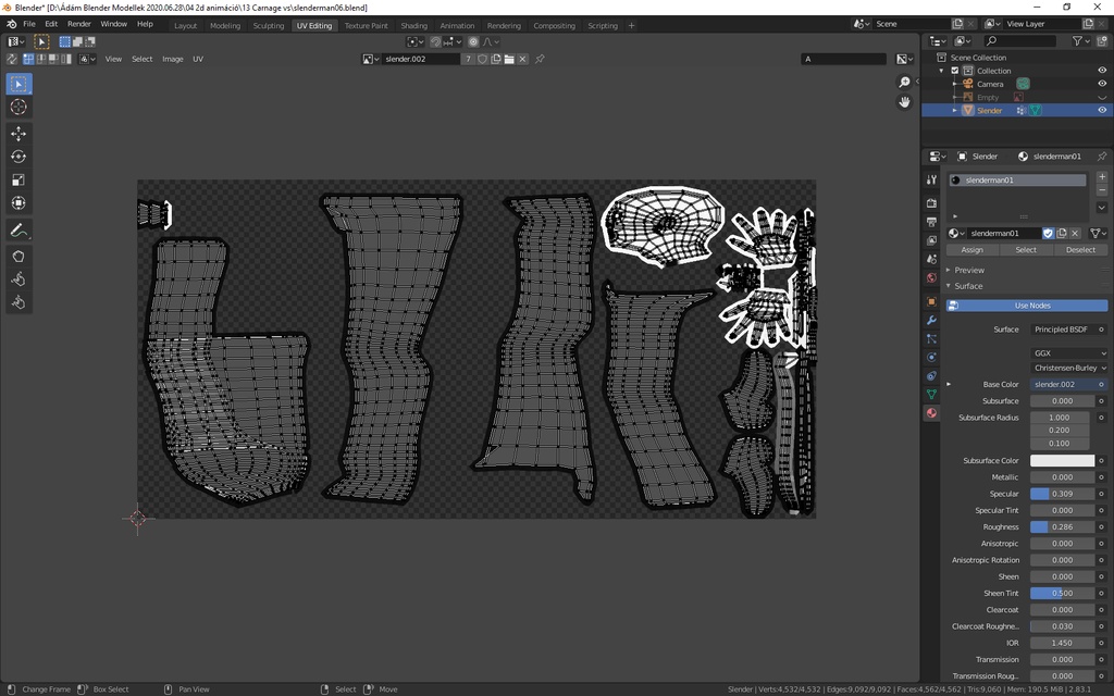 Slenderman (3d Model blender) スレンダーマン(3Dモデルブレンダー)