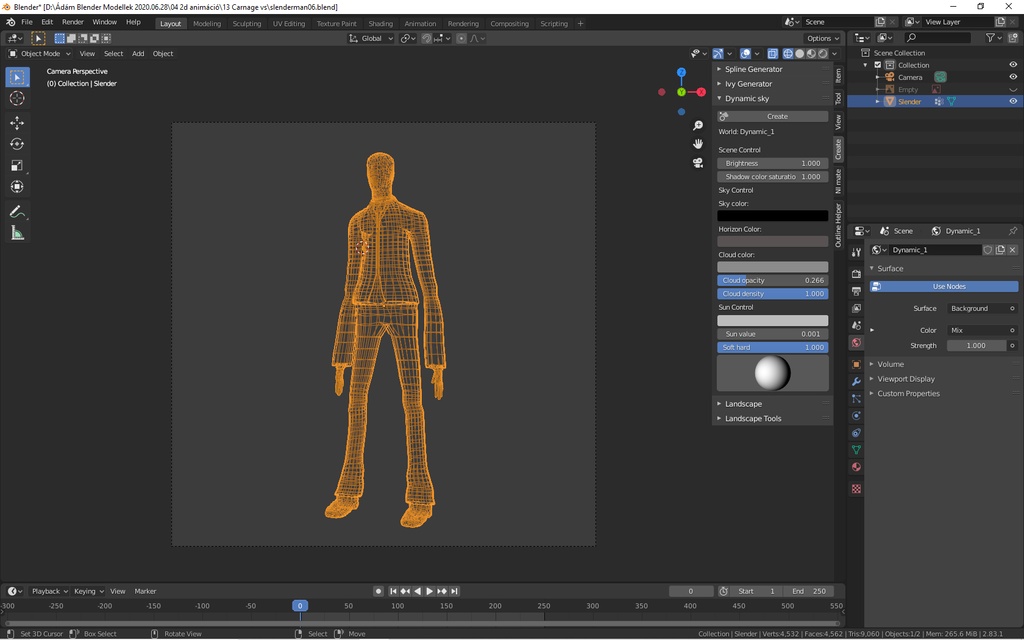 Slenderman (3d Model blender) スレンダーマン(3Dモデルブレンダー)