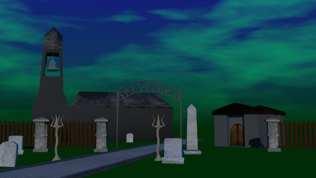 Cemetery 3d model pack( Blender) 墓地3Dモデルパック