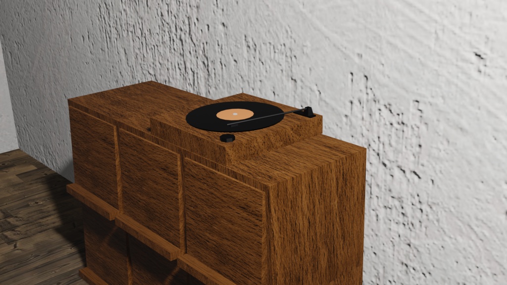 【3Dモデル】レコード棚(record shelf)