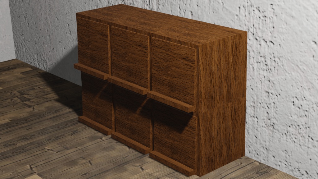 【3Dモデル】レコード棚(record shelf)