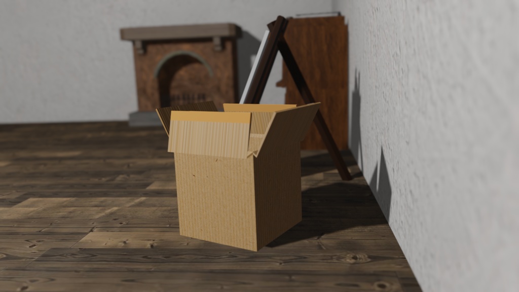 【無料】【3Dモデル】段ボール(cardbox)