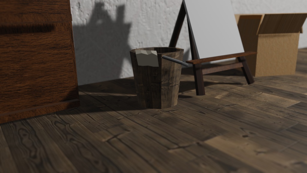 【3Dモデル】木製バケツ(bucket)