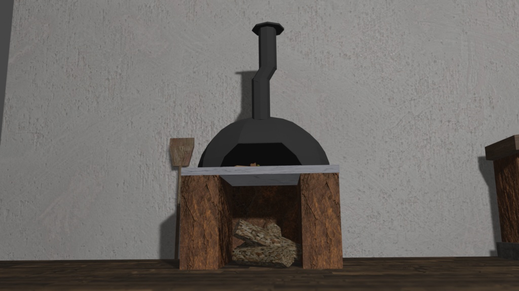 【3Dモデル】ピザ窯セット(pizza oven)