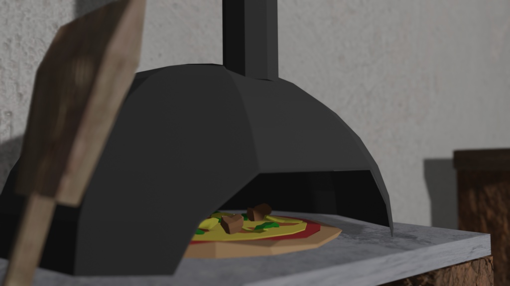 【3Dモデル】ピザ窯セット(pizza oven)