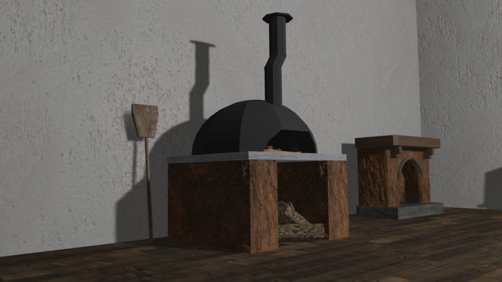 【3Dモデル】ピザ窯セット(pizza oven)