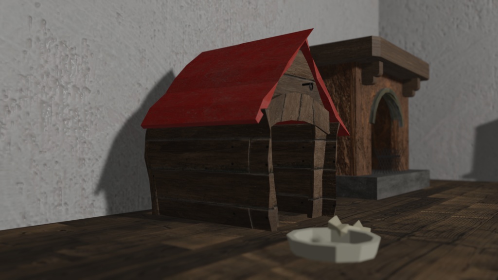 【3Dモデル】 犬小屋セット(dog house)