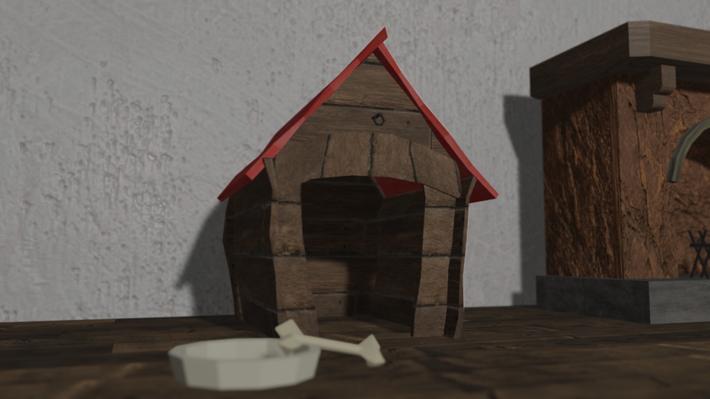 【3Dモデル】 犬小屋セット(dog house)