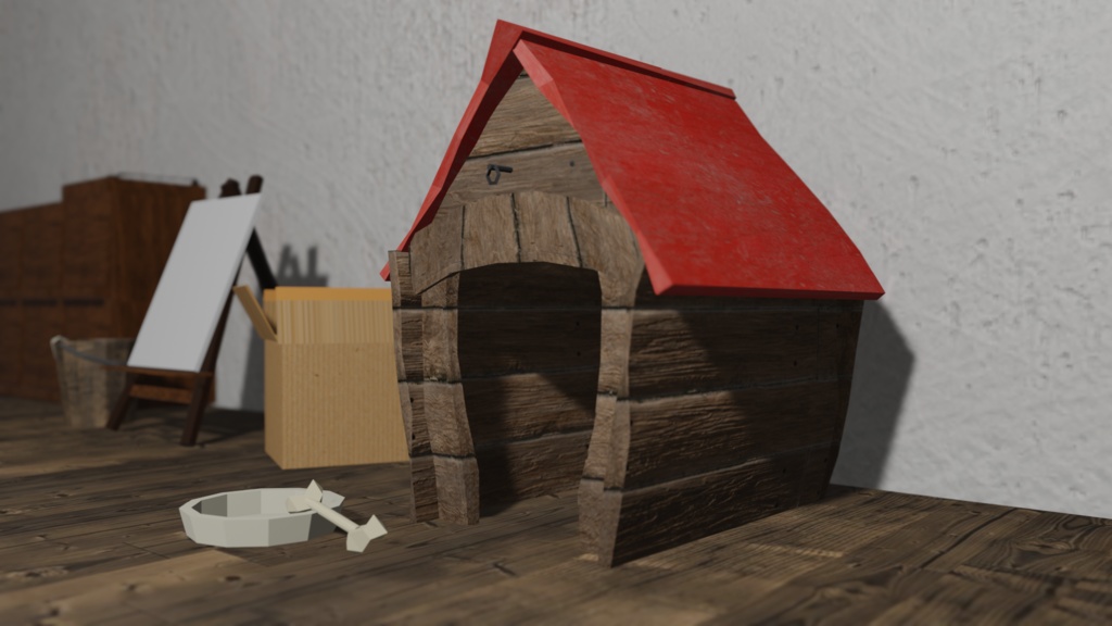 【3Dモデル】 犬小屋セット(dog house)
