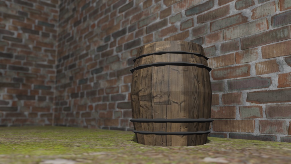 【無料】【3Dモデル】木樽(barrel)