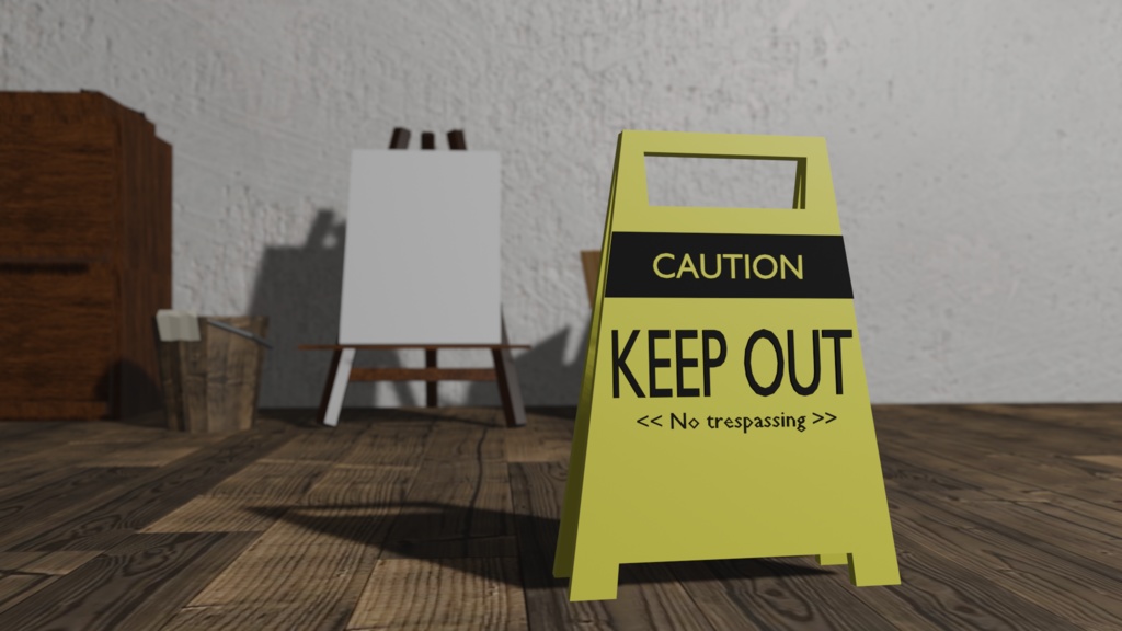 【3Dモデル】立ち入り禁止看板(no trespassing sign)