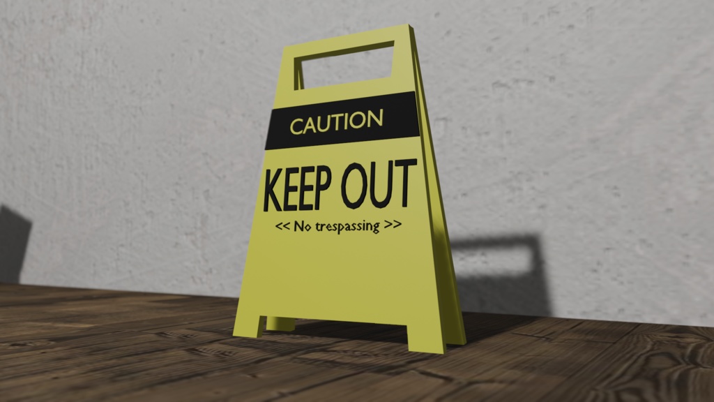 【3Dモデル】立ち入り禁止看板(no trespassing sign)