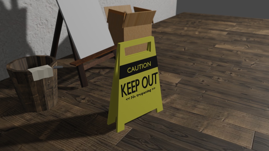【3Dモデル】立ち入り禁止看板(no trespassing sign)