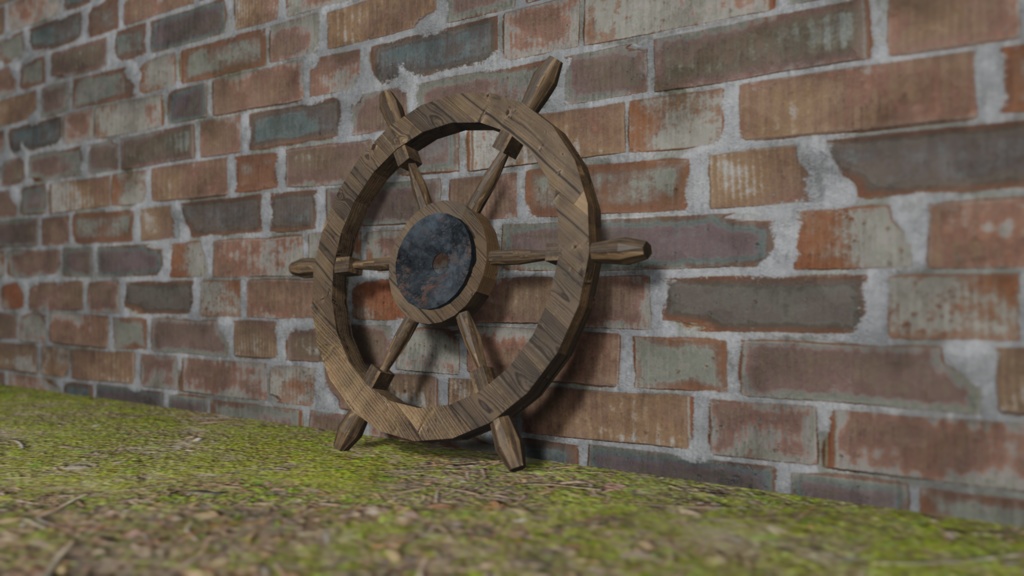 【3Dモデル】海賊船舵輪(steering wheel)