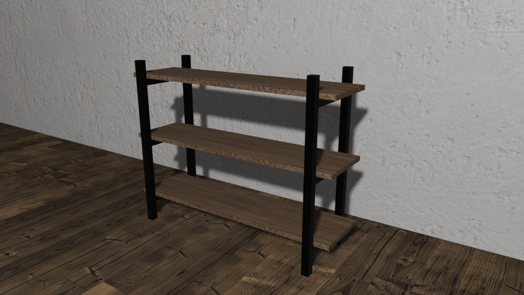 【3Dモデル】北欧風木棚(wood shelf)