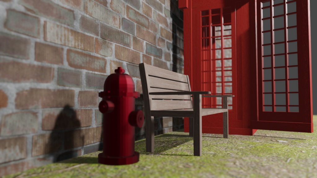 【3Dモデル】木製ベンチ(wood bench)