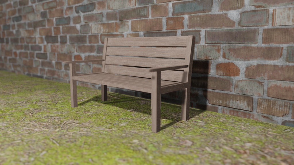 【3Dモデル】木製ベンチ(wood bench)
