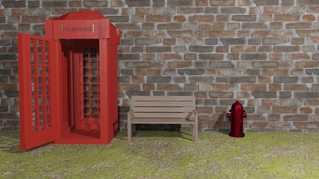 【3Dモデル】木製ベンチ(wood bench)