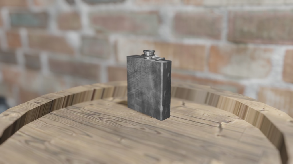 【3Dモデル】スキットル(hip flask)
