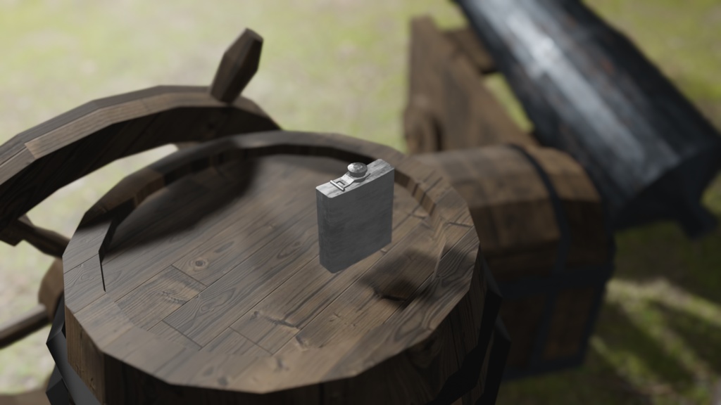 【3Dモデル】スキットル(hip flask)