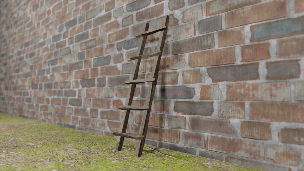 【3Dモデル】木製はしご（wood ladder）