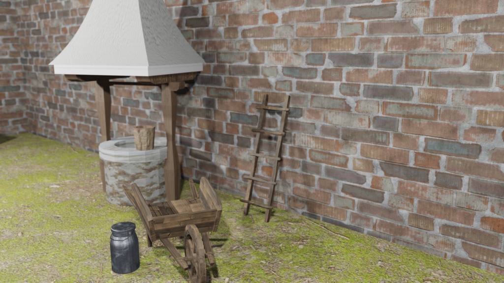 【3Dモデル】木製はしご(wood ladder)