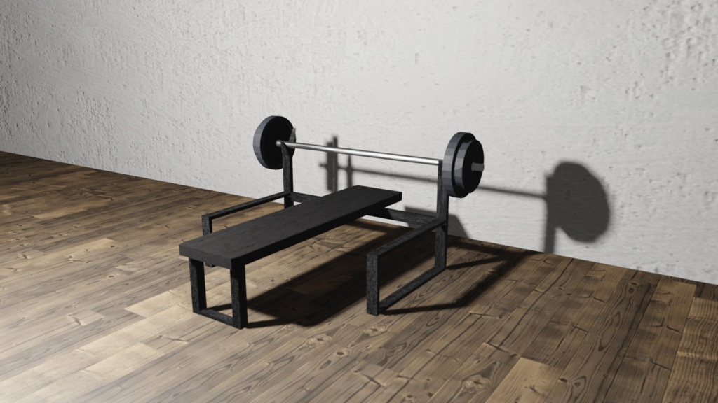 【3Dモデル】ベンチプレスセット(bench press set)