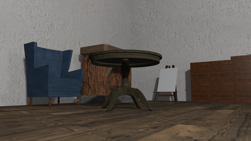 【3Dモデル】洋風木製テーブル(western table)