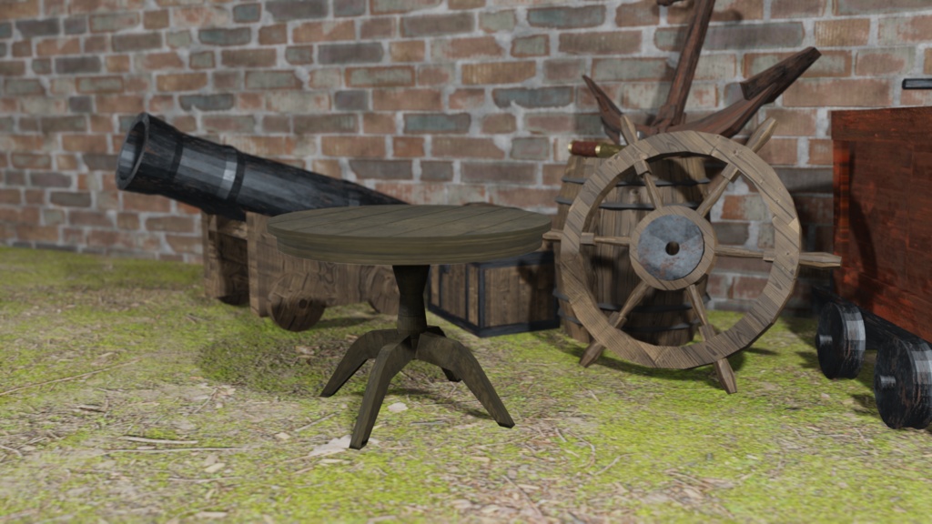 【3Dモデル】洋風木製テーブル(western table)