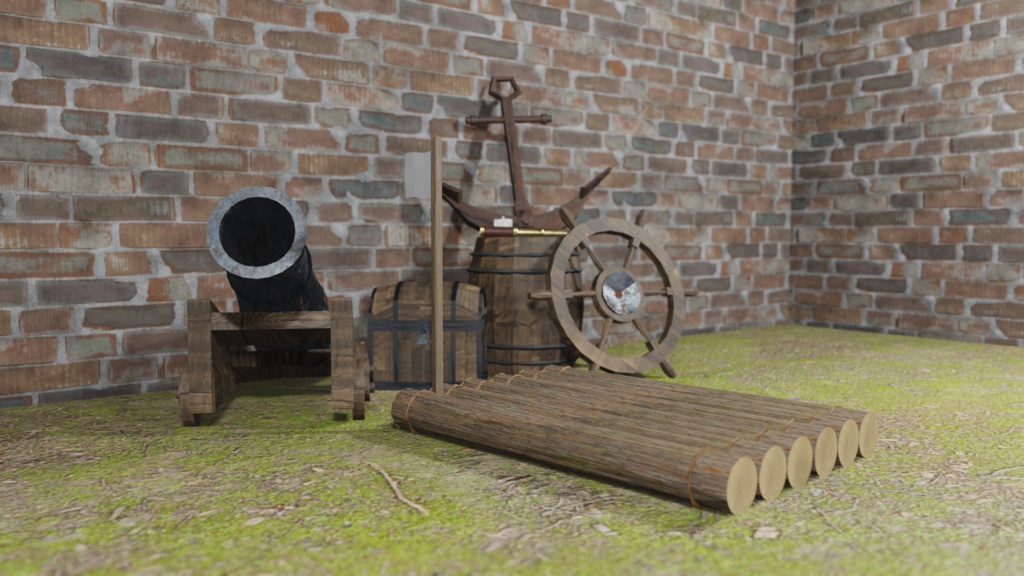 【3Dモデル】いかだ(raft)