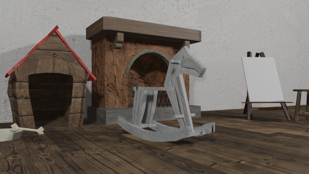【3Dモデル】木馬ロッキングチェア(horse rocking chair)