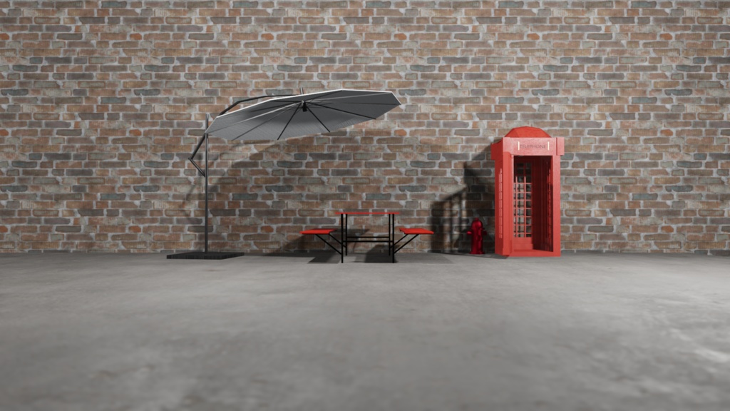 【3Dモデル】外用テーブルベンチ(outdoor table bench)