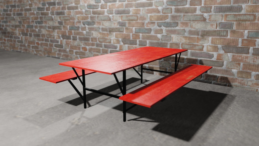 【3Dモデル】外用テーブルベンチ(outdoor table bench)