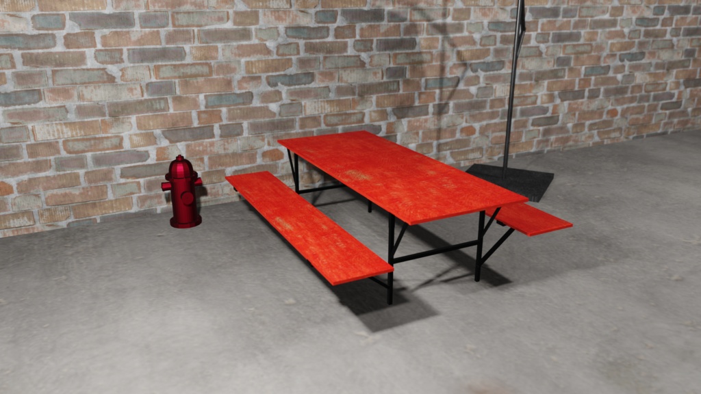 【3Dモデル】外用テーブルベンチ(outdoor table bench)