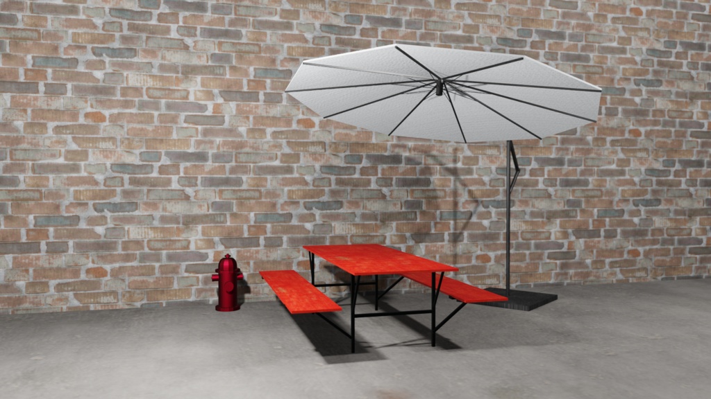 【3Dモデル】外用テーブルベンチ(outdoor table bench)
