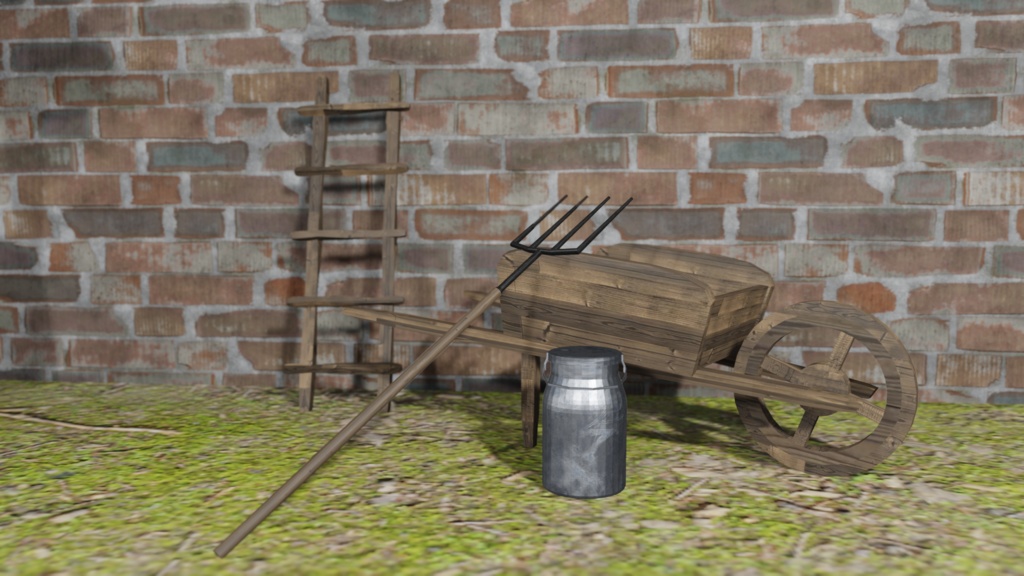 【3Dモデル】牧場ピッチフォーク(pitch fork)