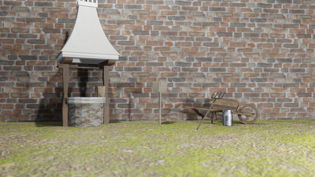 【3Dモデル】木製メールボックス(wood mailbox)