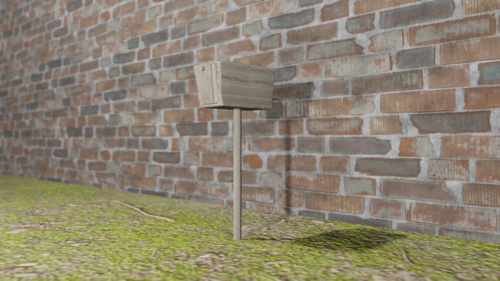 【3Dモデル】木製メールボックス(wood mailbox)