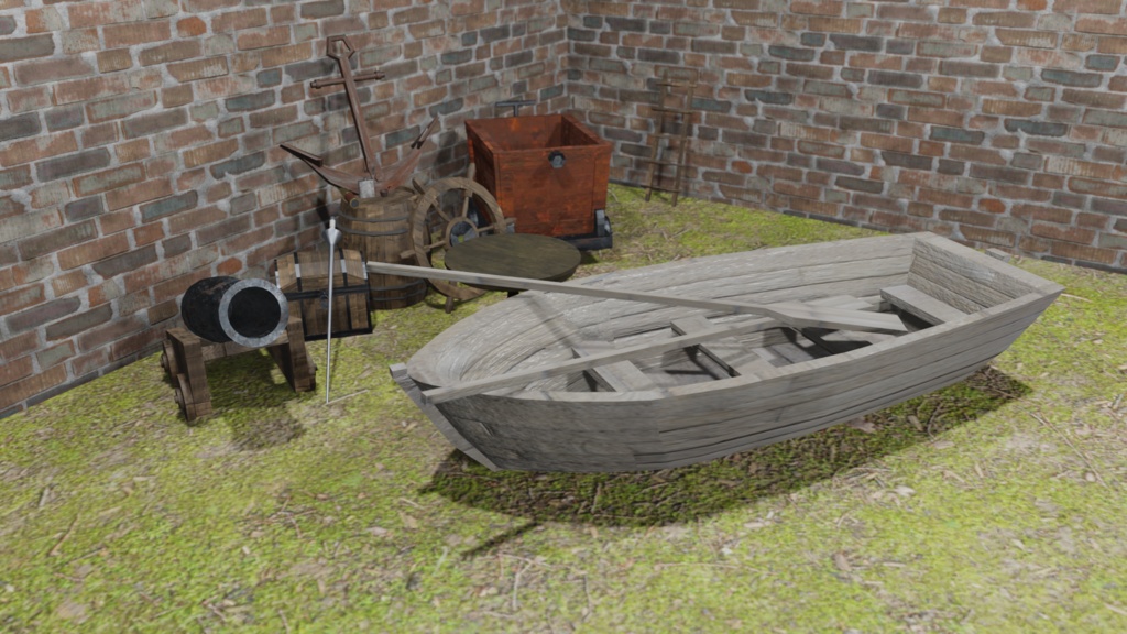 【3Dモデル】木製ボート(wood boat)