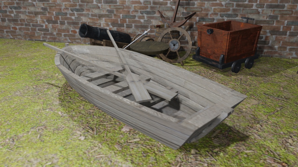 【3Dモデル】木製ボート(wood boat)