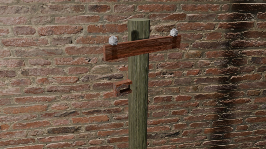 【3Dモデル】木製電柱(wood utility pole)