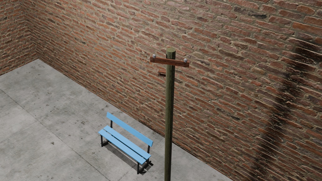 【3Dモデル】木製電柱(wood utility pole)