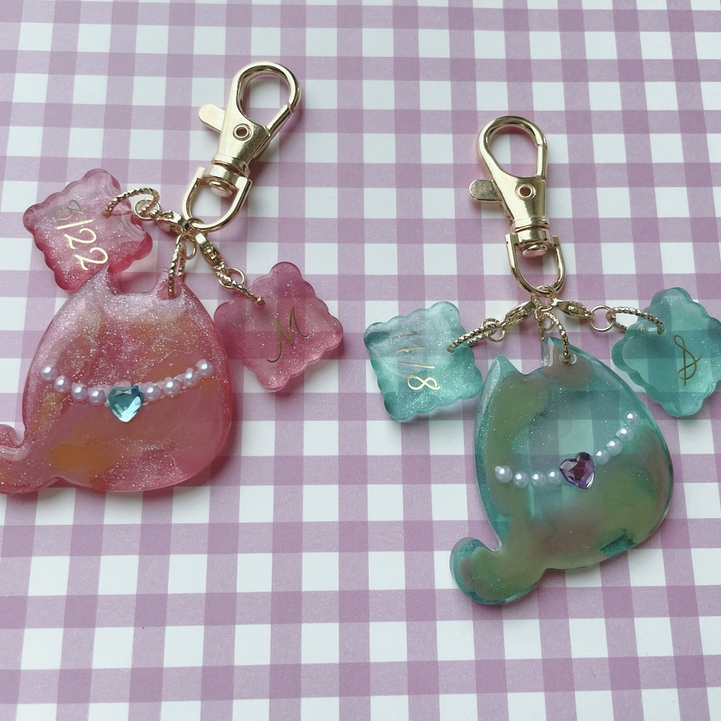 イニシャルキーチャーム（ねこ）