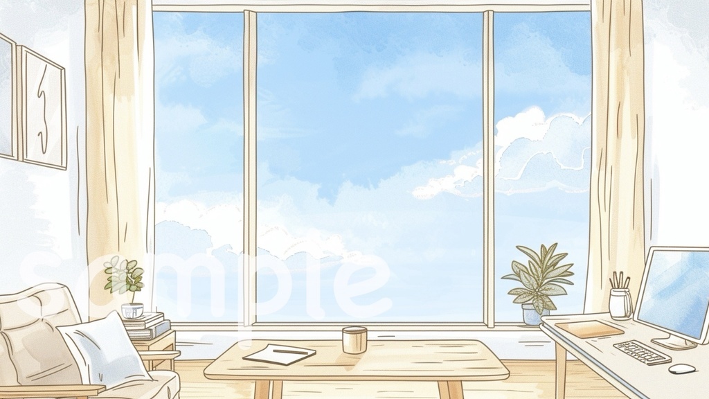 ナチュラル系配信部屋背景|やさしい光のVTuber配信ルーム【商用利用OK】