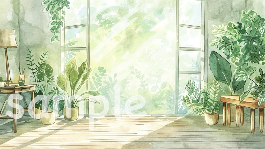 ナチュラル系配信部屋背景|やさしい光のVTuber配信ルーム【商用利用OK】