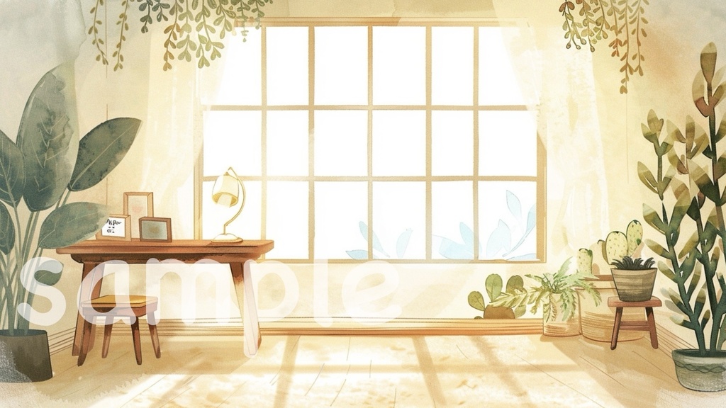 ナチュラル系配信部屋背景|やさしい光のVTuber配信ルーム【商用利用OK】