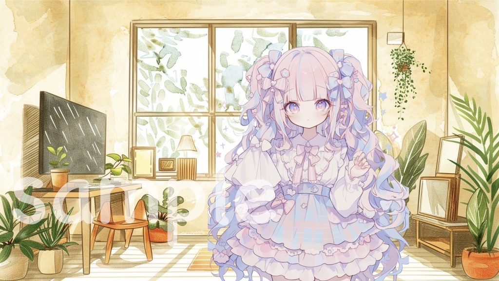 ナチュラル系配信部屋背景|やさしい光のVTuber配信ルーム【商用利用OK】